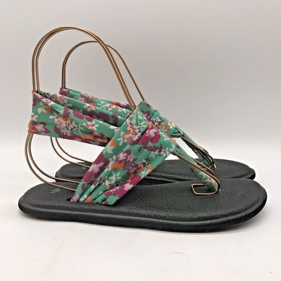 Sanuk Yoga Sling 2 Sandals Women's 8 Multicolor Toe-Post Comfort Flats 1015891 - Picture 1 of 11